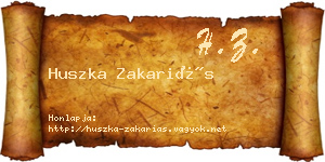 Huszka Zakariás névjegykártya